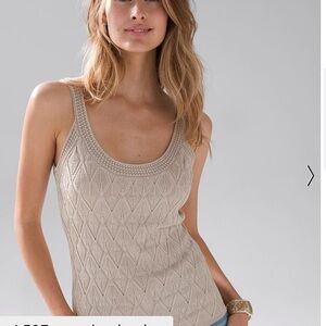 White House Black Market Beige Knit Tank Top